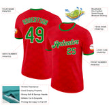Custom Red Grass Green-White Portugal Subtle Polka Dot Performance T-Shirt