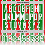 Custom White Grass Green-Red Portugal Stripe Geometric Performance T-Shirt
