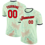 Custom Green Fire Red-Black Portugal Polka Dot Performance T-Shirt