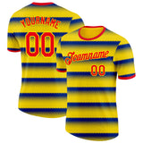 Custom Yellow Fire Red-Purple Colombia Stripe Geometric Performance T-Shirt