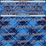 Custom Navy White-Powder Blue Scotland Plaid Performance T-Shirt