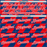 Custom US Navy Blue Fire Red-White Croatia Rhombus Performance T-Shirt