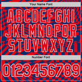 Custom US Navy Blue Fire Red-White Croatia Plaid Performance T-Shirt