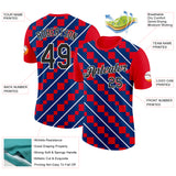 Custom Red Black White-Blue Croatia Rhombus Performance T-Shirt