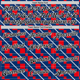 Custom Red Black White-Blue Croatia Rhombus Performance T-Shirt