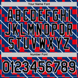 Custom Red Black White-Blue Croatia Rhombus Performance T-Shirt