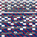 Custom Blue Black White-Red Croatia Geometric Performance T-Shirt