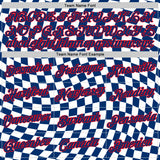 Custom White US Navy Blue Fire Red-Blue Croatia Plaid Performance T-Shirt