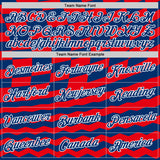 Custom Red US Navy Blue-White Croatia Geometric Performance T-Shirt