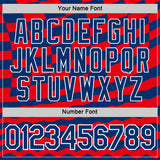 Custom Red US Navy Blue-White Croatia Geometric Performance T-Shirt