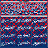 Custom US Navy Blue White-Red Croatia Geometric Performance T-Shirt