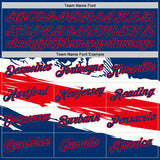 Custom US Navy Blue Fire Red-White Panama Performance T-Shirt