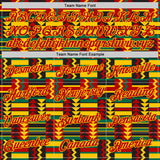 Custom Red Yellow Kelly Green-Black Ghana Geometric Performance T-Shirt