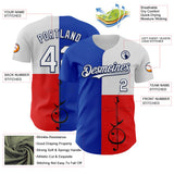 Custom Blue White Red-Navy Texas Flag Guitar City Edition Authentic Baseball Jersey