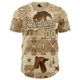 Custom City Cream Olive Texas Cowboy Tribal City Edition Authentic Baseball Jersey