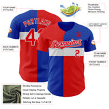 Custom Blue Fire Red-White Texas Flag City Edition Authentic Baseball Jersey