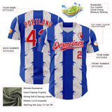 Custom Blue Fire Red-White Texas Flag Stripe City Edition Authentic Baseball Jersey