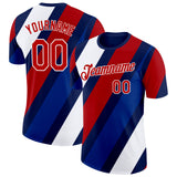 Custom Navy Red White-Royal France Performance T-Shirt