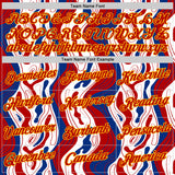 Custom Royal Red Gold-White France Fluid Performance T-Shirt