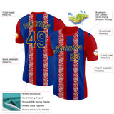 Custom Red Royal Gold-White France Star Performance T-Shirt