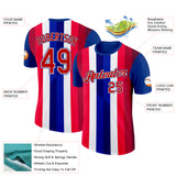 Custom Royal Red White-Blue Norway Performance T-Shirt