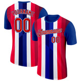 Custom Royal Red White-Blue Norway Performance T-Shirt