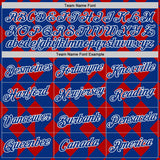 Custom Royal White-Red Norway Geometric Performance T-Shirt