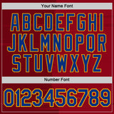 Custom Red Royal-Gold Spain Brush Stroke Performance T-Shirt