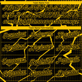 Custom Black Yellow 3D Pattern Design Lightning Polka Dot Authentic Baseball Jersey