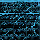 Custom Black Sky Blue 3D Pattern Design Lightning Polka Dot Authentic Baseball Jersey