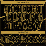 Custom Black Old Gold 3D Pattern Design Lightning Polka Dot Authentic Baseball Jersey