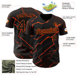Custom Black Orange 3D Pattern Design Lightning Polka Dot Authentic Baseball Jersey