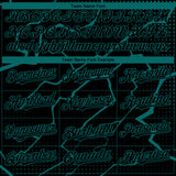 Custom Black Teal 3D Pattern Design Lightning Polka Dot Authentic Baseball Jersey