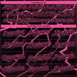 Custom Black Pink 3D Pattern Design Lightning Polka Dot Authentic Baseball Jersey