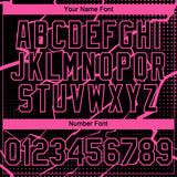 Custom Black Pink 3D Pattern Design Lightning Polka Dot Authentic Baseball Jersey