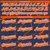 Custom Navy Orange-White 3D Pattern Design Lightning Polka Dot Authentic Baseball Jersey