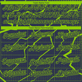 Custom Navy Neon Green 3D Pattern Design Lightning Polka Dot Authentic Baseball Jersey