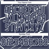 Custom Navy White 3D Pattern Design Lightning Polka Dot Authentic Baseball Jersey