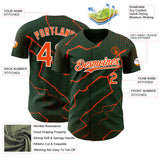 Custom Green Orange-White 3D Pattern Design Lightning Polka Dot Authentic Baseball Jersey