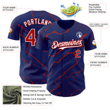 Custom Royal Red-White 3D Pattern Design Lightning Polka Dot Authentic Baseball Jersey