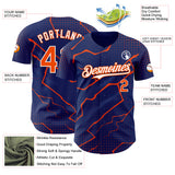 Custom Royal Orange-White 3D Pattern Design Lightning Polka Dot Authentic Baseball Jersey