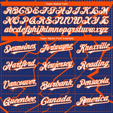 Custom Royal Orange-White 3D Pattern Design Lightning Polka Dot Authentic Baseball Jersey