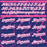 Custom Royal White-Pink 3D Pattern Design Lightning Polka Dot Authentic Baseball Jersey