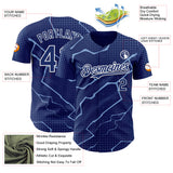 Custom Royal Light Blue-White 3D Pattern Design Lightning Polka Dot Authentic Baseball Jersey