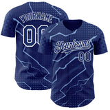 Custom Royal Light Blue-White 3D Pattern Design Lightning Polka Dot Authentic Baseball Jersey
