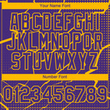 Custom Purple Gold 3D Pattern Design Lightning Polka Dot Authentic Baseball Jersey