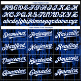 Custom Black White-Royal 3D Pattern Design Dripping Splatter Paint Authentic Baseball Jersey