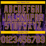 Custom Black Purple-Yellow 3D Pattern Design Dripping Splatter Paint Authentic Baseball Jersey