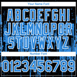 Custom Black Powder Blue-White 3D Pattern Design Dripping Splatter Paint Authentic Baseball Jersey