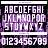 Custom Black White-Medium Purple 3D Pattern Design Dripping Splatter Paint Authentic Baseball Jersey